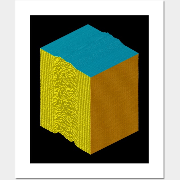 3D Colored Unknown Pleasures Inspired Graphic Design Artwork Wall Art by DankFutura